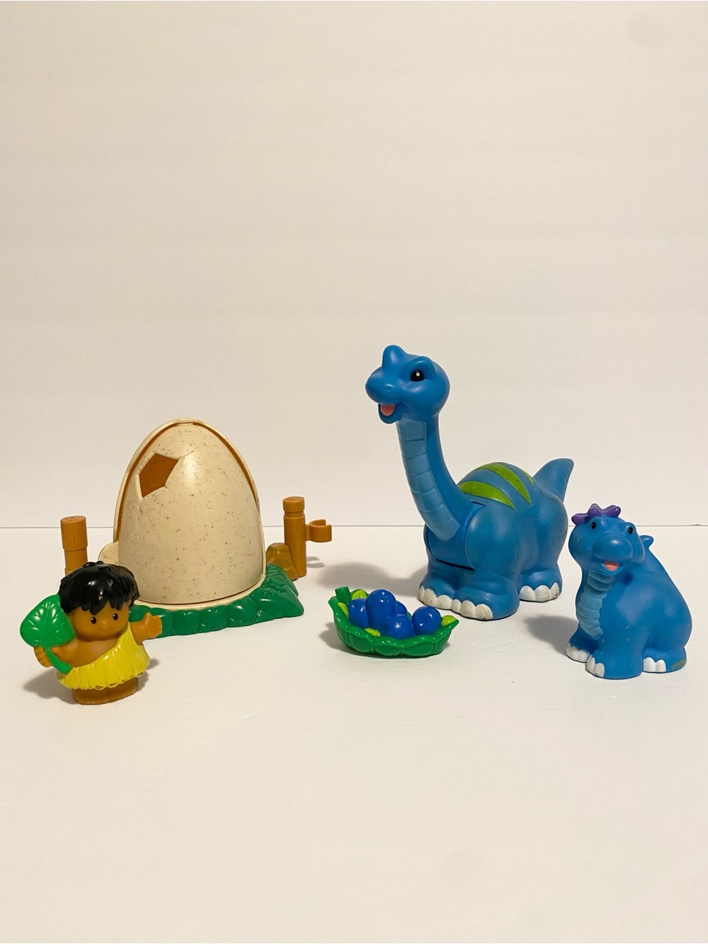 Little People Dinosaur Lil' Dino Brontosaurus Caveman Egg Fruit Complete Set Toy